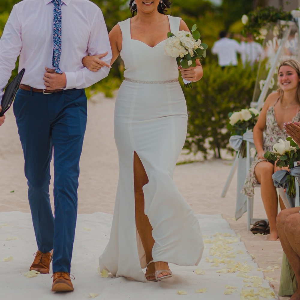 Dress the population soft white gown